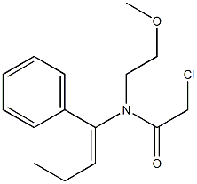 N-(1-Phenyl-1-butenyl)-N-(2-methoxyethyl)-2-chloroacetamide Struktur