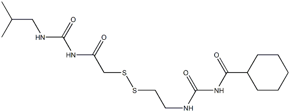 1-(Cyclohexylcarbonyl)-3-[2-[[(3-isobutylureido)carbonylmethyl]dithio]ethyl]urea Struktur