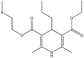 2,6-Dimethyl-4-propyl-1,4-dihydropyridine-3,5-dicarboxylic acid 3-[2-(methylthio)ethyl]5-ethyl ester Struktur