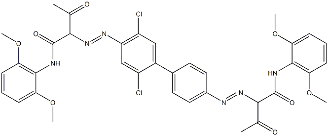 4,4'-Bis[[1-(2,6-dimethoxyphenylamino)-1,3-dioxobutan-2-yl]azo]-2,5-dichloro-1,1'-biphenyl Struktur