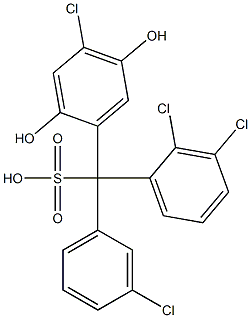 (3-Chlorophenyl)(2,3-dichlorophenyl)(4-chloro-2,5-dihydroxyphenyl)methanesulfonic acid Struktur