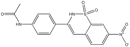 3-[4-(Acetylamino)phenyl]-7-nitro-2H-1,2-benzothiazine 1,1-dioxide Struktur