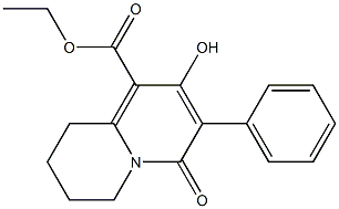 6,7,8,9-Tetrahydro-2-hydroxy-4-oxo-3-phenyl-4H-quinolizine-1-carboxylic acid ethyl ester Struktur