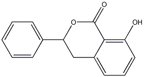 3-Phenyl-8-hydroxy-3,4-dihydro-1H-2-benzopyran-1-one Struktur