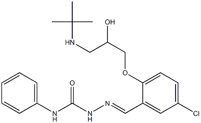 1-[5-Chloro-2-[2-hydroxy-3-(tert-butylamino)propoxy]benzylidene]-4-phenylsemicarbazide Struktur