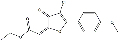 2-Ethoxycarbonylmethylene-4-chloro-5-(4-ethoxyphenyl)furan-3(2H)-one Struktur