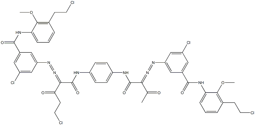 3,3'-[2-(Chloromethyl)-1,4-phenylenebis[iminocarbonyl(acetylmethylene)azo]]bis[N-[3-(2-chloroethyl)-2-methoxyphenyl]-5-chlorobenzamide] Struktur