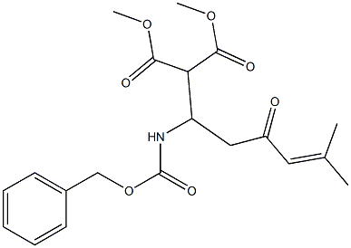 2-[1-[(Benzyloxycarbonyl)amino]-3-oxo-5-methyl-4-hexenyl]malonic acid dimethyl ester Struktur