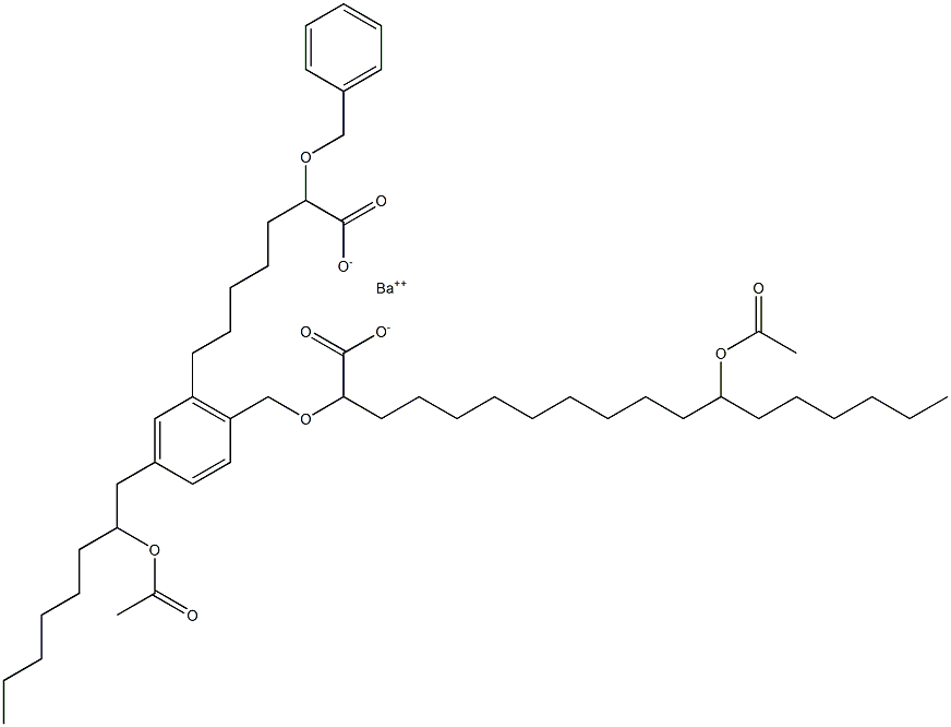 Bis(2-benzyloxy-12-acetyloxystearic acid)barium salt Struktur