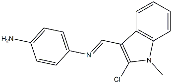 2-Chloro-1-methyl-3-[[(4-aminophenyl)imino]methyl]-1H-indole Struktur