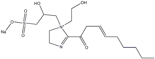 1-(2-Hydroxyethyl)-1-[2-hydroxy-3-(sodiooxysulfonyl)propyl]-2-(3-nonenoyl)-2-imidazoline-1-ium Struktur