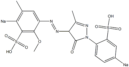 5-Methyl-4-[(5-methyl-2-methoxy-4-sodiosulfophenyl)azo]-2-(4-sodiosulfophenyl)-2,4-dihydro-3H-pyrazol-3-one Struktur