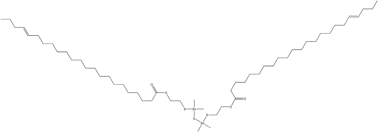 Bis[dimethyl[[2-(18-docosenylcarbonyloxy)ethyl]thio]stannyl] sulfide Struktur