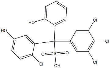 (2-Chloro-5-hydroxyphenyl)(3,4,5-trichlorophenyl)(2-hydroxyphenyl)methanesulfonic acid Struktur