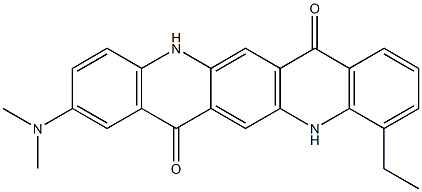 2-(Dimethylamino)-11-ethyl-5,12-dihydroquino[2,3-b]acridine-7,14-dione Struktur