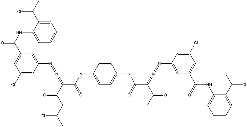 3,3'-[2-(1-Chloroethyl)-1,4-phenylenebis[iminocarbonyl(acetylmethylene)azo]]bis[N-[2-(1-chloroethyl)phenyl]-5-chlorobenzamide] Struktur