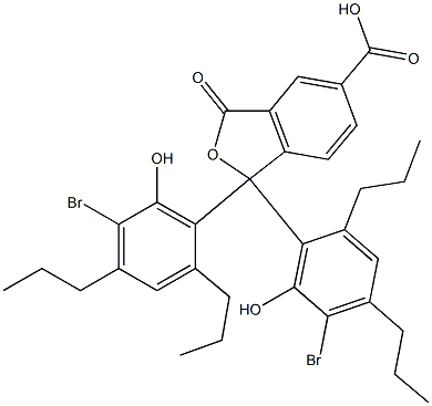 1,1-Bis(5-bromo-6-hydroxy-2,4-dipropylphenyl)-1,3-dihydro-3-oxoisobenzofuran-5-carboxylic acid Struktur