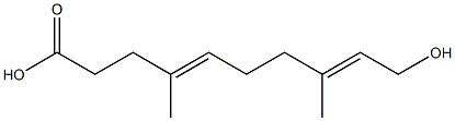 (4E,8E)-10-Hydroxy-4,8-dimethyl-4,8-decadienoic acid Struktur