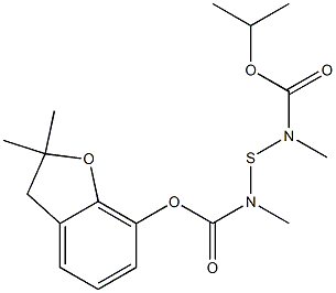 2,3-Dihydro-2,2-dimethyl-7-[N-(N-methyl-N-isopropoxycarbonylaminothio)-N-methylcarbamoyloxy]benzofuran Struktur