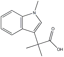 2,2-Dimethyl-2-(1-methyl-1H-indol-3-yl)acetic acid Struktur