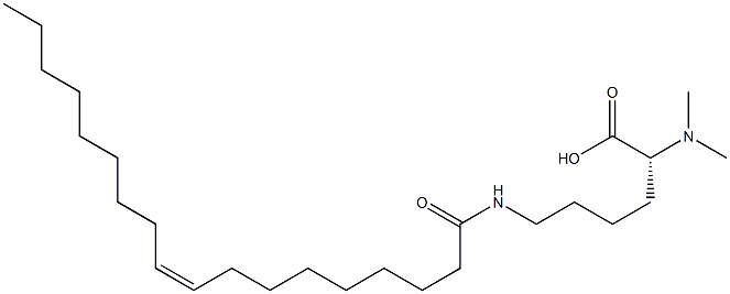 (R)-2-(Dimethylamino)-6-[(Z)-9-octadecenoylamino]hexanoic acid Struktur