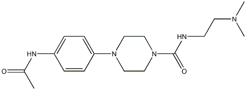 N-(2-Dimethylaminoethyl)-4-[4-acetylaminophenyl]piperazine-1-carboxamide Struktur