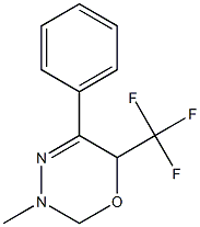 3-Methyl-5-phenyl-6-(trifluoromethyl)-3,6-dihydro-2H-1,3,4-oxadiazine Struktur