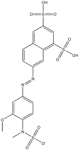 7-[3-Methoxy-4-(sulfonatomethylamino)phenylazo]-1,3-naphthalenedisulfonic acid Struktur