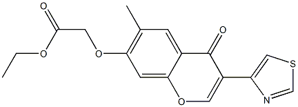 [6-Methyl-4-oxo-3-(thiazol-4-yl)-4H-1-benzopyran-7-yloxy]acetic acid ethyl ester Struktur