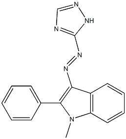 1-Methyl-2-phenyl-3-(2H-1,2,4-triazol-3-ylazo)-1H-indole Struktur