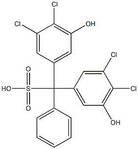 Bis(3,4-dichloro-5-hydroxyphenyl)phenylmethanesulfonic acid Struktur