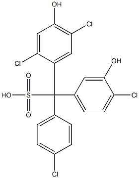 (4-Chlorophenyl)(4-chloro-3-hydroxyphenyl)(2,5-dichloro-4-hydroxyphenyl)methanesulfonic acid Struktur