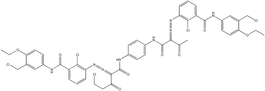 3,3'-[2-(Chloromethyl)-1,4-phenylenebis[iminocarbonyl(acetylmethylene)azo]]bis[N-[3-(chloromethyl)-4-ethoxyphenyl]-2-chlorobenzamide] Struktur