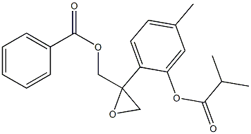 2-[2-(Benzoyloxymethyl)oxiranyl]-5-methylphenol 2-methylpropanoate Struktur