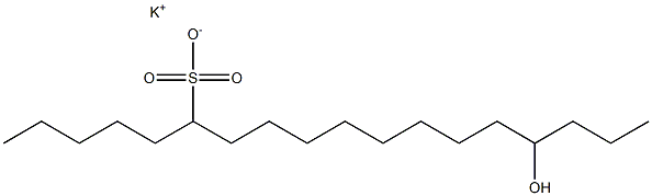 15-Hydroxyoctadecane-6-sulfonic acid potassium salt Struktur