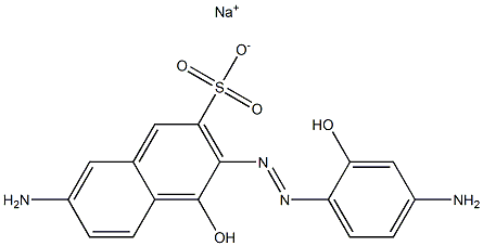 7-Amino-3-[(4-amino-2-hydroxyphenyl)azo]-4-hydroxynaphthalene-2-sulfonic acid sodium salt Struktur