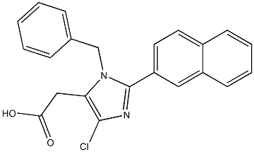 2-(2-Naphtyl)-1-benzyl-4-chloro-1H-imidazole-5-acetic acid Struktur