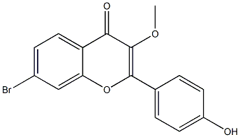 2-(4-Hydroxyphenyl)-7-bromo-3-methoxy-4H-1-benzopyran-4-one Struktur