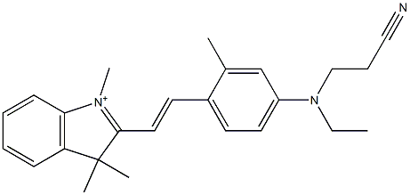 2-[2-[4-[(2-Cyanoethyl)ethylamino]-2-methylphenyl]ethenyl]-1,3,3-trimethyl-3H-indol-1-ium Struktur