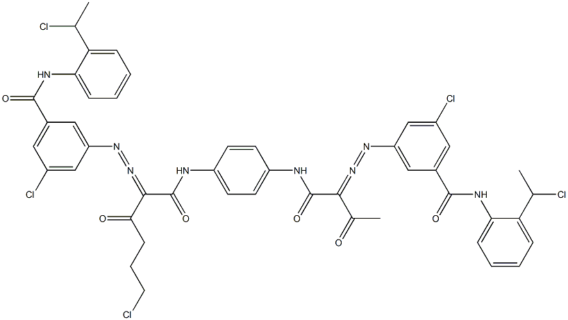 3,3'-[2-(2-Chloroethyl)-1,4-phenylenebis[iminocarbonyl(acetylmethylene)azo]]bis[N-[2-(1-chloroethyl)phenyl]-5-chlorobenzamide] Struktur