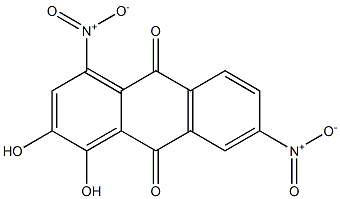 1,2-Dihydroxy-4,7-dinitroanthraquinone Struktur