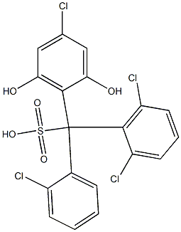 (2-Chlorophenyl)(2,6-dichlorophenyl)(4-chloro-2,6-dihydroxyphenyl)methanesulfonic acid Struktur