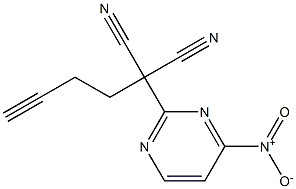 4-Nitro-2-(1,1-dicyano-4-pentynyl)pyrimidine Struktur