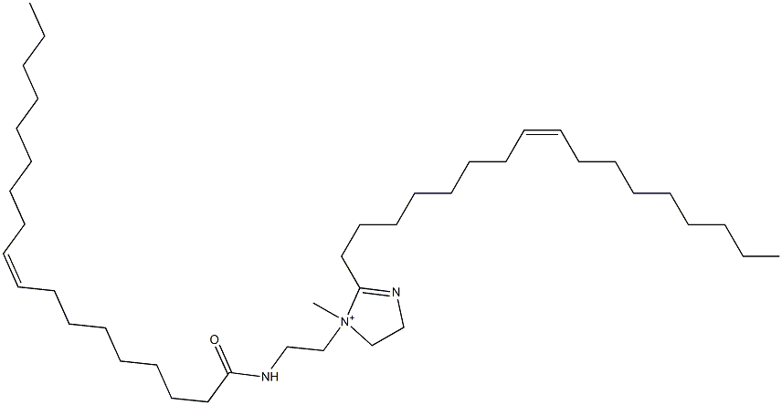 2-[(Z)-8-Heptadecenyl]-4,5-dihydro-1-methyl-1-[2-[(Z)-1-oxo-9-octadecenylamino]ethyl]-1H-imidazol-1-ium Struktur