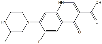 6-Fluoro-1,4-dihydro-4-oxo-7-(3-methyl-1-piperazinyl)quinoline-3-carboxylic acid Struktur