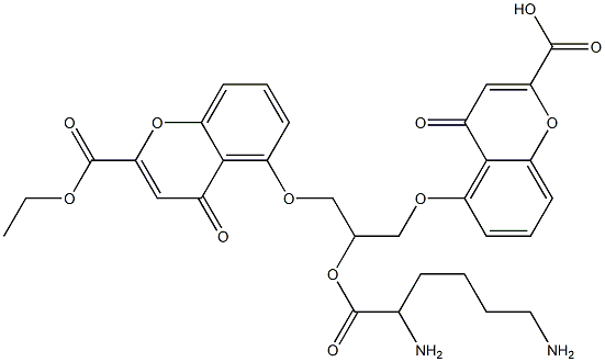 5,5'-[[2-(2,6-Diaminohexanoyloxy)-1,3-propanediyl]bis(oxy)]bis[4-oxo-4H-1-benzopyran-2-carboxylic acid ethyl] ester Struktur