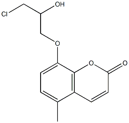 8-(3-Chloro-2-hydroxypropoxy)-5-methylcoumarin Struktur