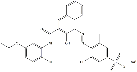 3-Chloro-5-methyl-4-[[3-[[(2-chloro-5-ethoxyphenyl)amino]carbonyl]-2-hydroxy-1-naphtyl]azo]benzenesulfonic acid sodium salt Struktur