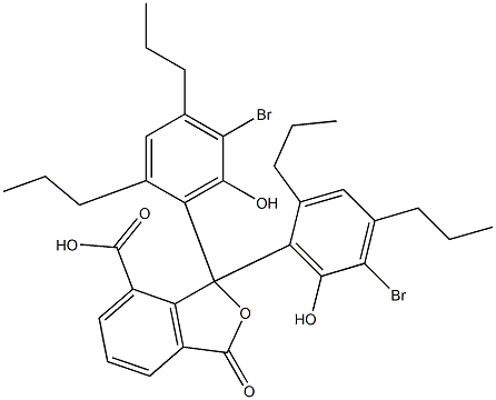 1,1-Bis(5-bromo-6-hydroxy-2,4-dipropylphenyl)-1,3-dihydro-3-oxoisobenzofuran-7-carboxylic acid Struktur