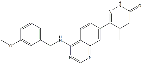 4,5-Dihydro-5-methyl-6-[4-(3-methoxybenzylamino)quinazolin-7-yl]pyridazin-3(2H)-one Struktur